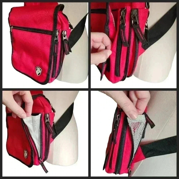 Heys Ecotex TravelMate Red Organizer Crossbody Bag Recycled Nylon - Picture 6 of 15